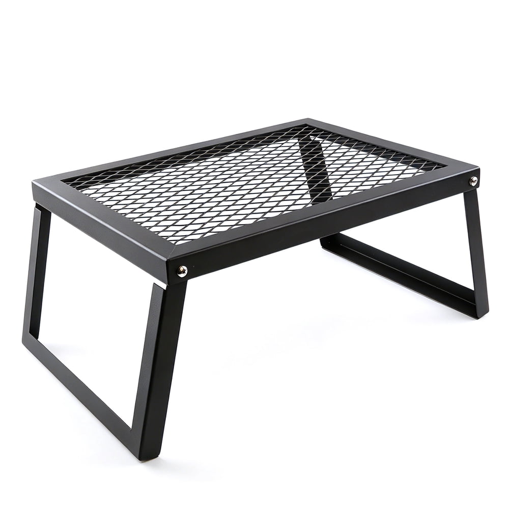 Folding Campfire Cooking Grate, Portable Steel Open-Fire Grill, Black product photo