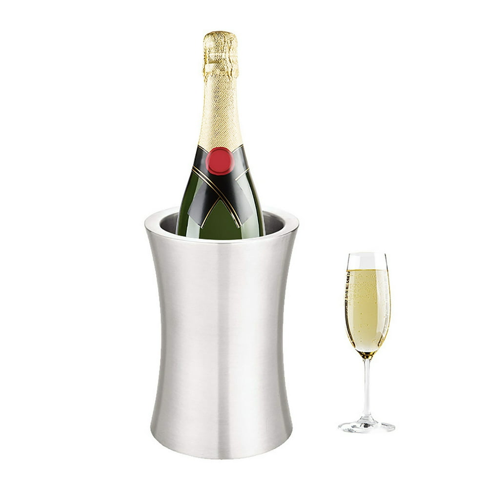Double-Wall Stainless Champagne Bucket, Insulated Wine Bottle Chiller product photo
