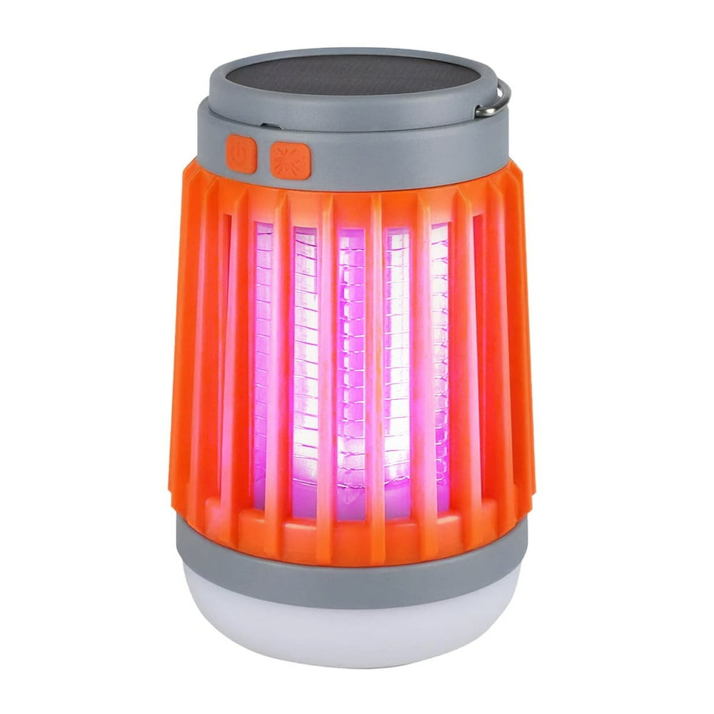 Bug Zapper Lantern, Rechargeable Orange Outdoor Camping Picnic Insect Light Trap with Hook  product photo