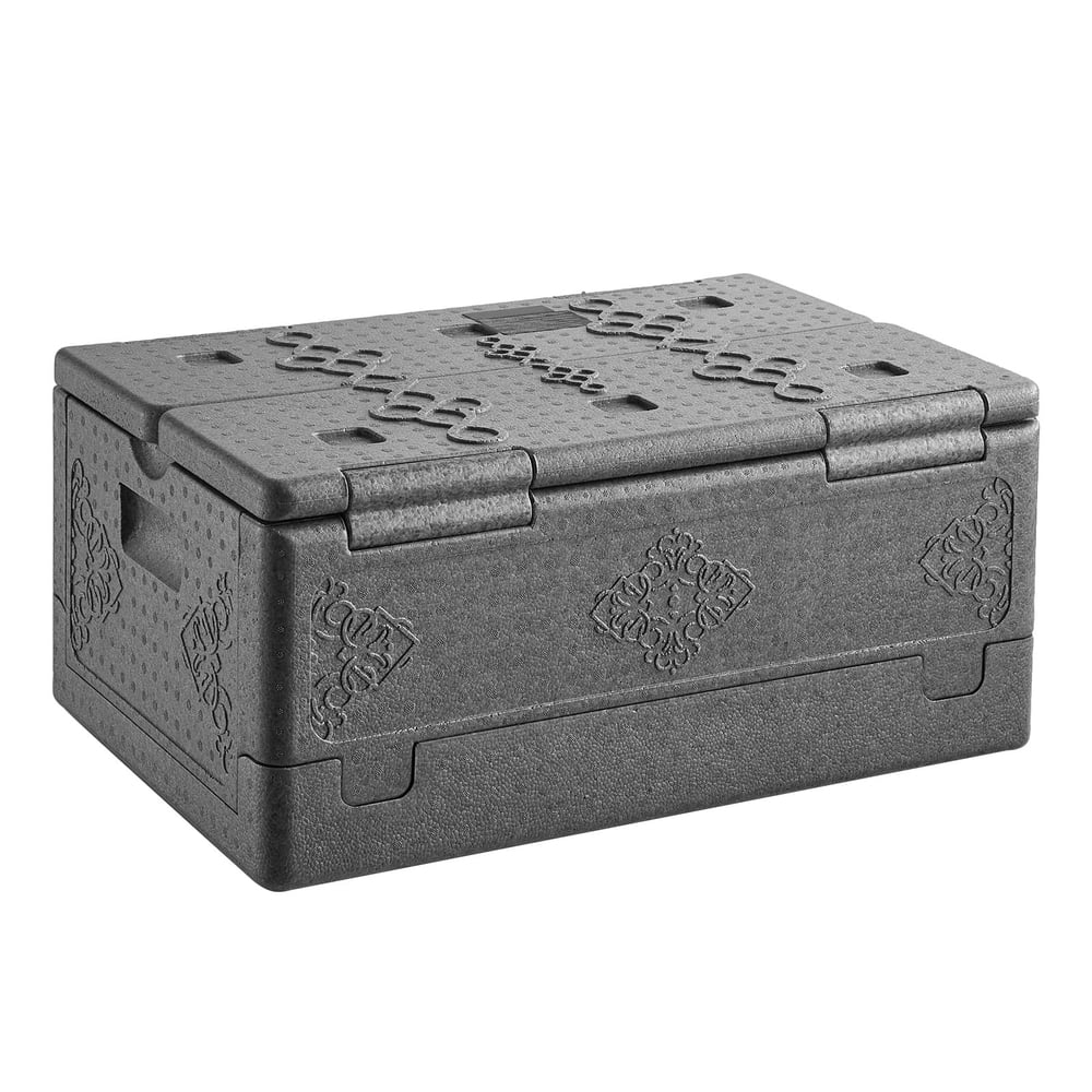 Insulated Food Carrier Box, Hinged-Lid Outdoor Buffet & Casserole Hot/Cold Tote  product photo