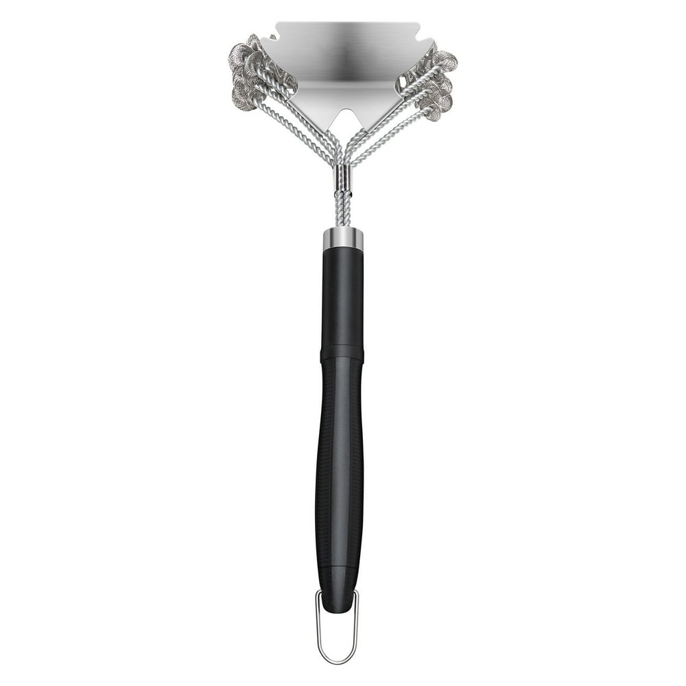 Bristle-Free Grill Brush and Scraper, Stainless Steel Coil BBQ Cleaning Tool with Non-Slip Handle  product photo