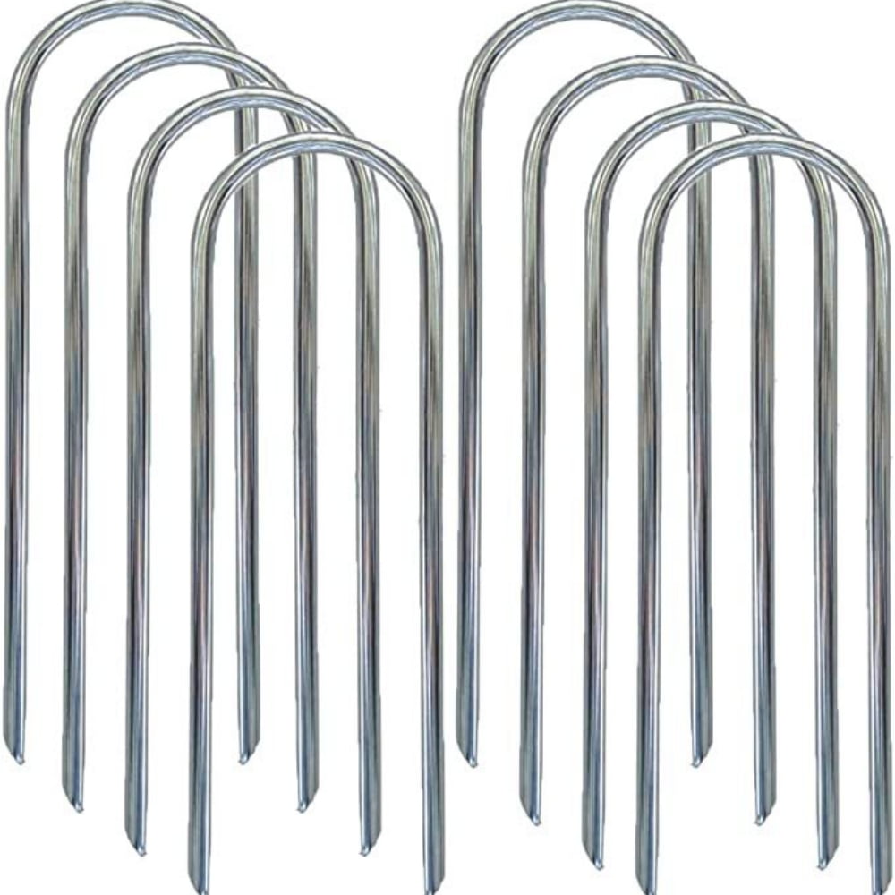 Heavy-Duty Steel Ground Stakes, 8-Pack U-Shaped Galvanized Tent & Tarp Anchor Pegs  product photo