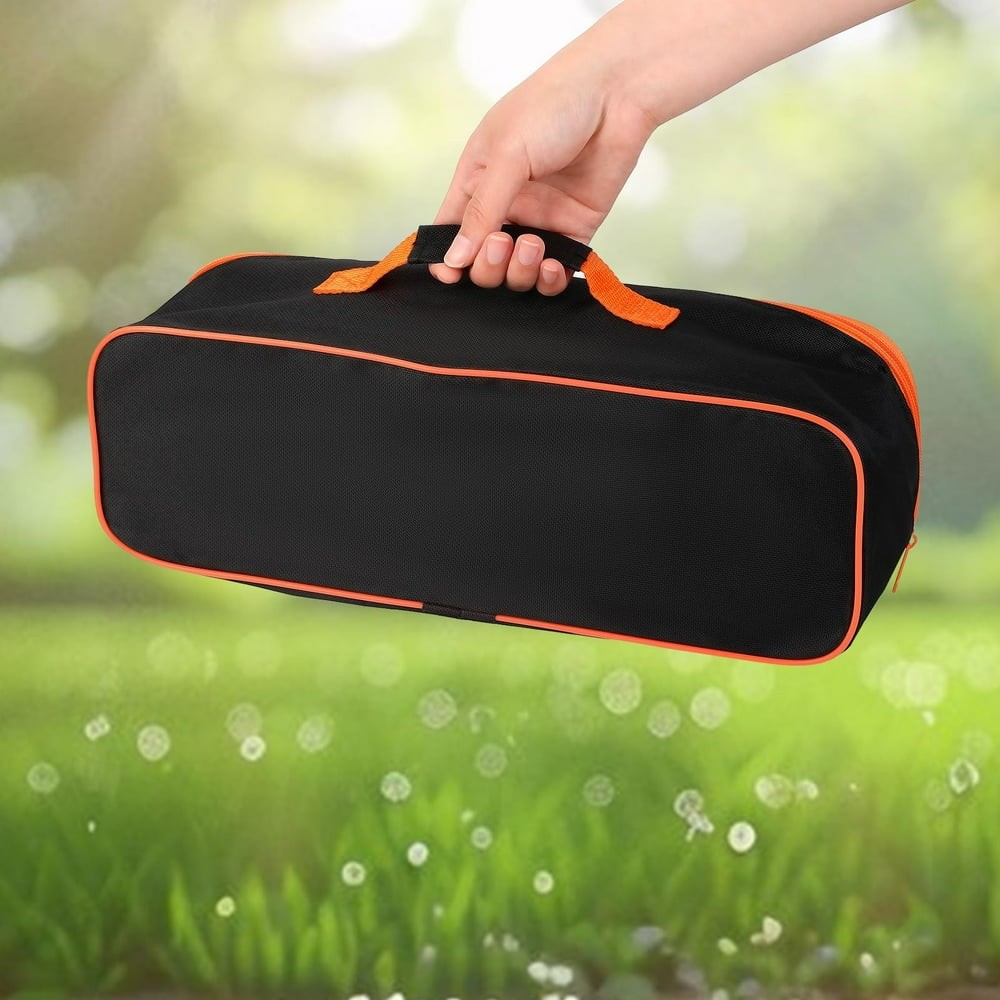 Picnic Set for 2, Insulated Tote Bag Kit with Blanket, Plates, and Cutlery, Black with Orange Trim  product photo