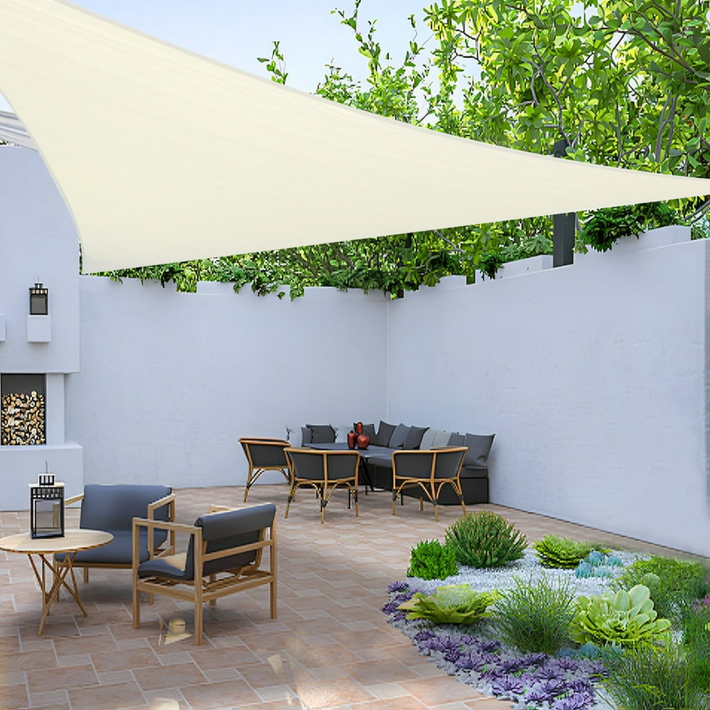 Triangle Shade Sail 12ft, Sand Beige UV-Block Patio Canopy Cover with Mounting Hardware for Yard and Deck  product photo