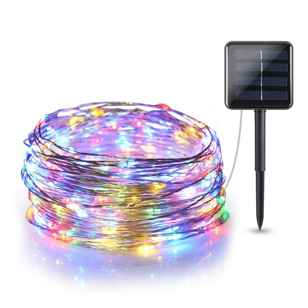 Solar String Lights, Outdoor Multicolor Copper Wire Fairy Lights with Solar Panel Stake for Picnic and Camping  product photo