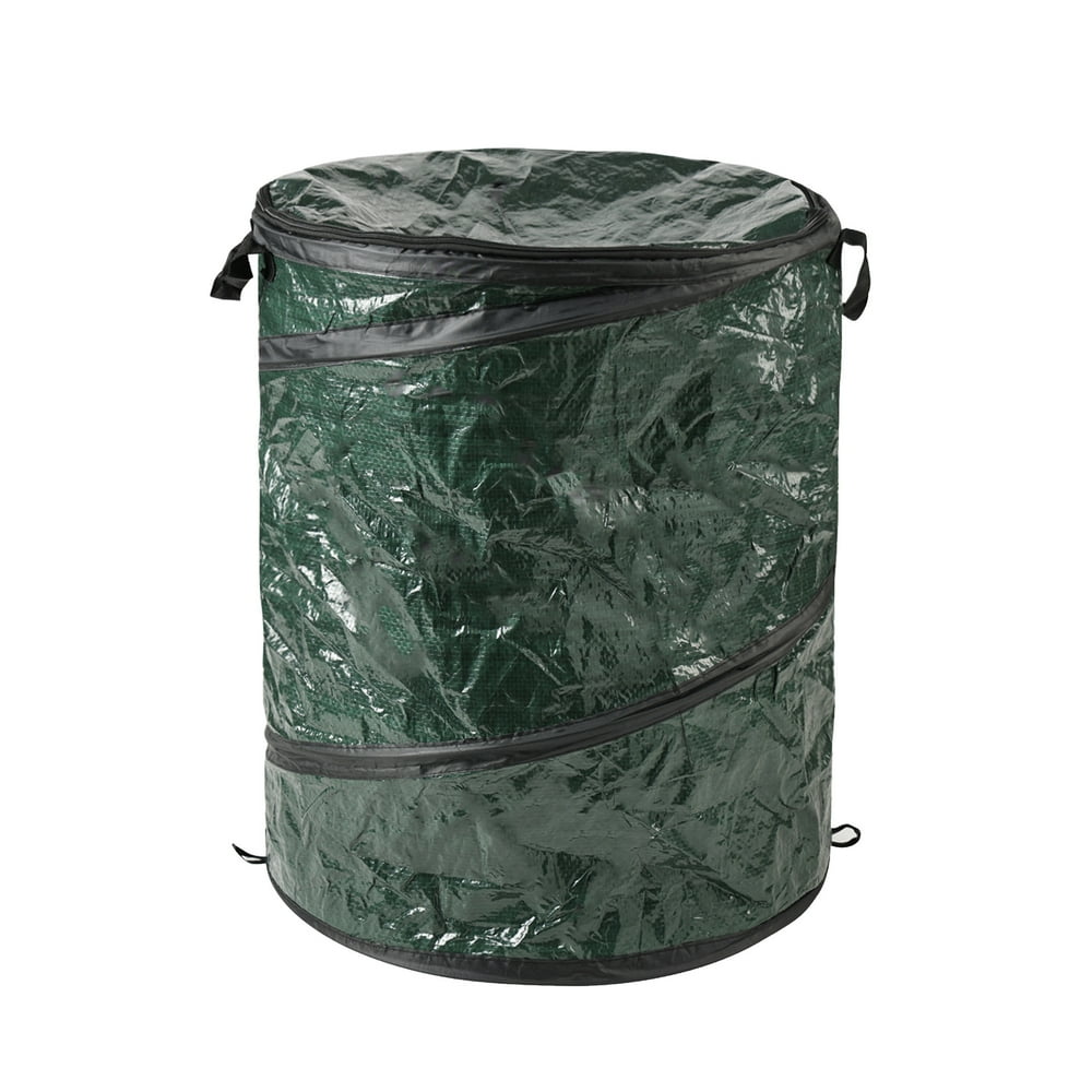 Pop-Up Collapsible Trash Can, 13-Gallon Outdoor Camp Waste Bin with Lid, Green  product photo